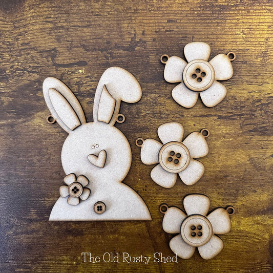 SP102 Bunny Flower Ornaments