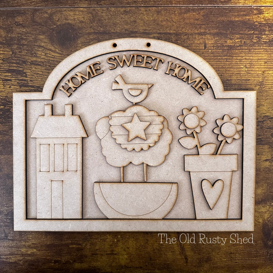 E206 Home Sweet Home Primitive Sign