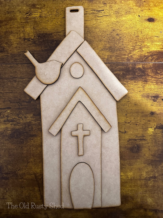 SP117 Church Birdhouse Cutting Board DIY KIT