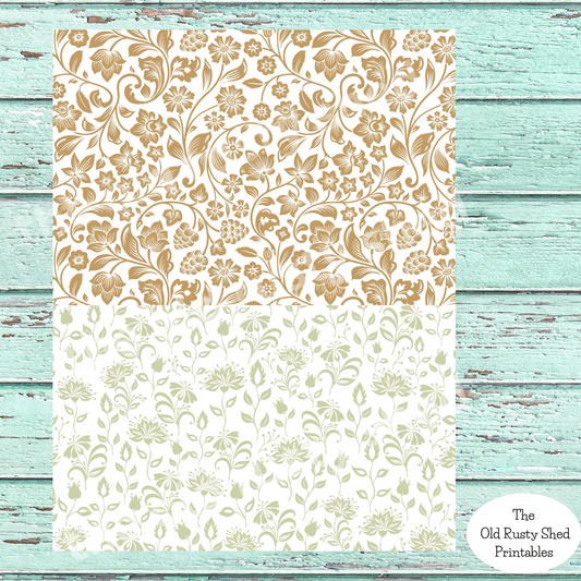Green and Brown Flower Printable